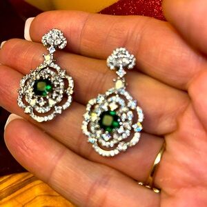 Hollowed Out CZ Dangle Earrings